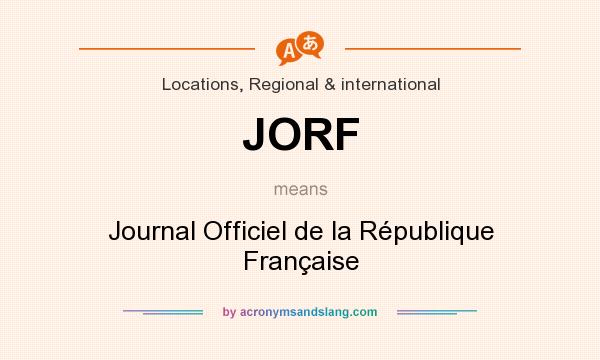 What does JORF mean? It stands for Journal Officiel de la République Française