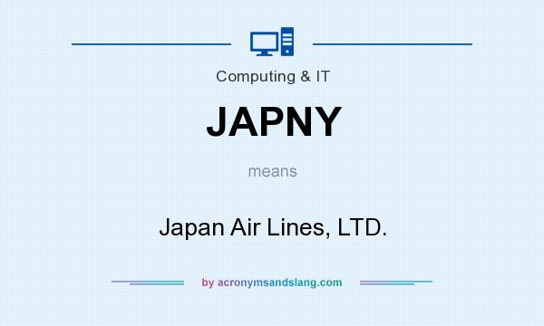 What does JAPNY mean? It stands for Japan Air Lines, LTD.