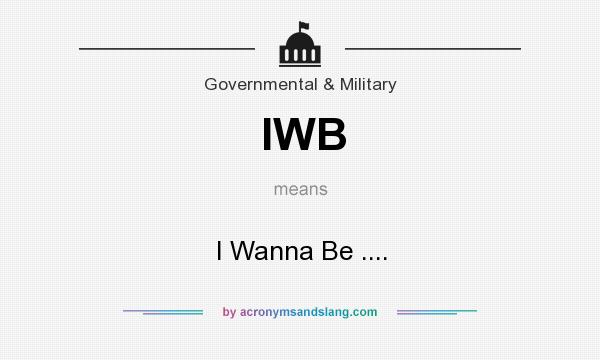What does IWB mean? It stands for I Wanna Be ....