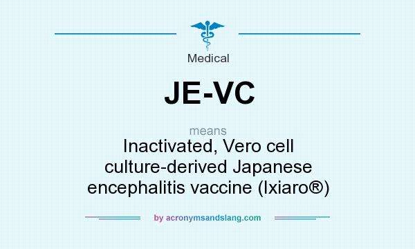 What does JE-VC mean? It stands for Inactivated, Vero cell culture-derived Japanese encephalitis vaccine (Ixiaro®)