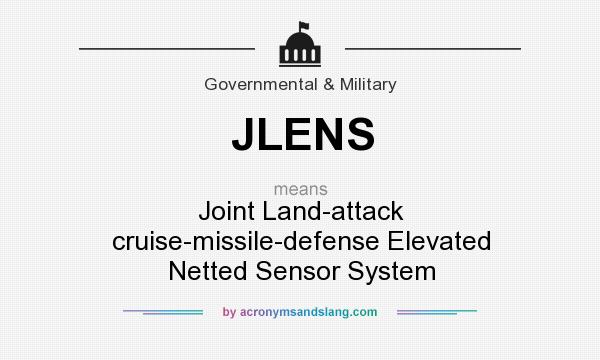 What does JLENS mean? It stands for Joint Land-attack cruise-missile-defense Elevated Netted Sensor System