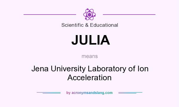 What does JULIA mean? It stands for Jena University Laboratory of Ion Acceleration