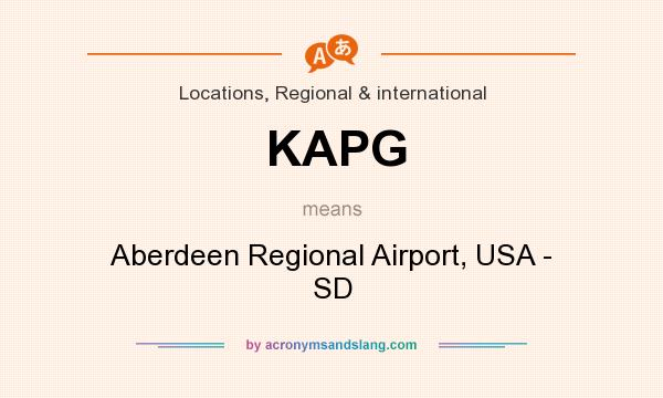 What does KAPG mean? It stands for Aberdeen Regional Airport, USA - SD