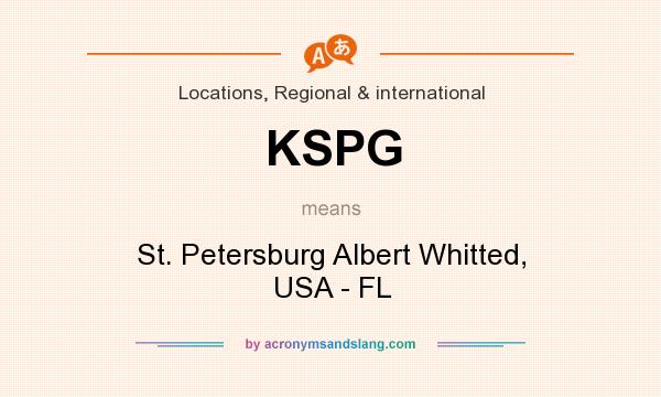 What does KSPG mean? It stands for St. Petersburg Albert Whitted, USA - FL