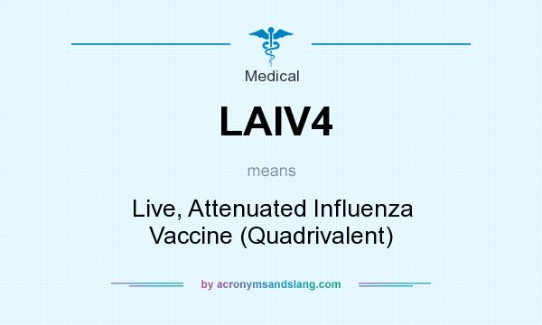What does LAIV4 mean? It stands for Live, Attenuated Influenza Vaccine (Quadrivalent)