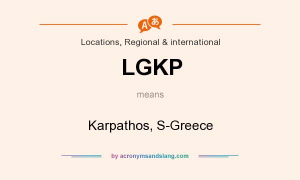What does LGKP mean? It stands for Karpathos, S-Greece