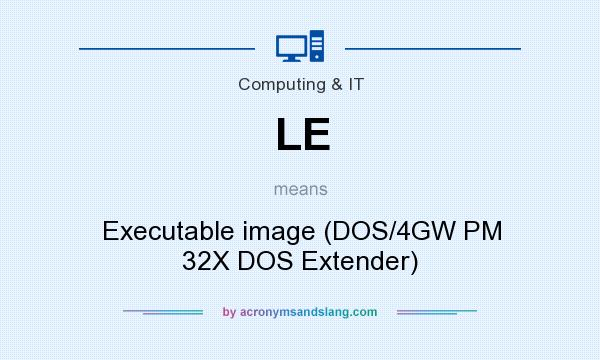 What does LE mean? It stands for Executable image (DOS/4GW PM 32X DOS Extender)