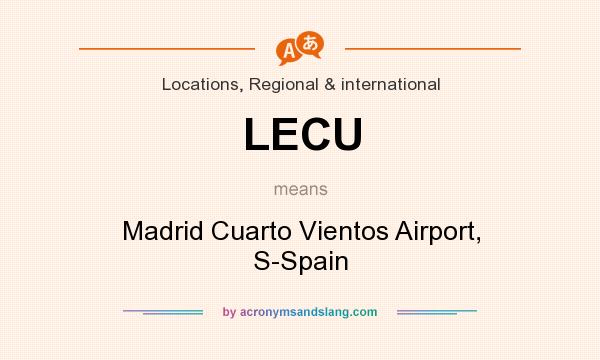 What does LECU mean? It stands for Madrid Cuarto Vientos Airport, S-Spain