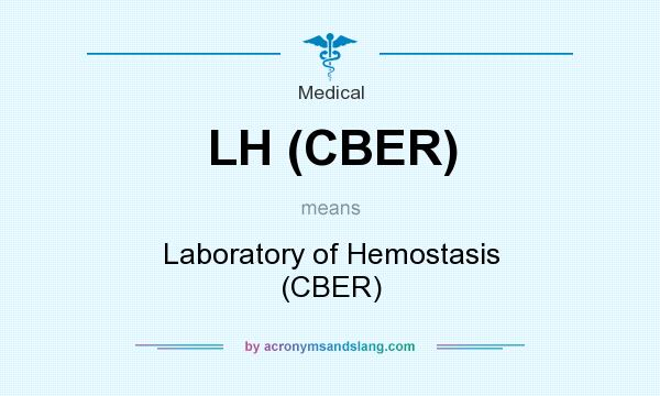 What does LH (CBER) mean? It stands for Laboratory of Hemostasis (CBER)