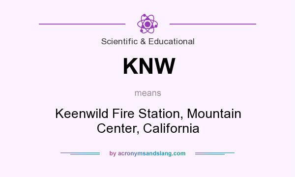 What does KNW mean? It stands for Keenwild Fire Station, Mountain Center, California