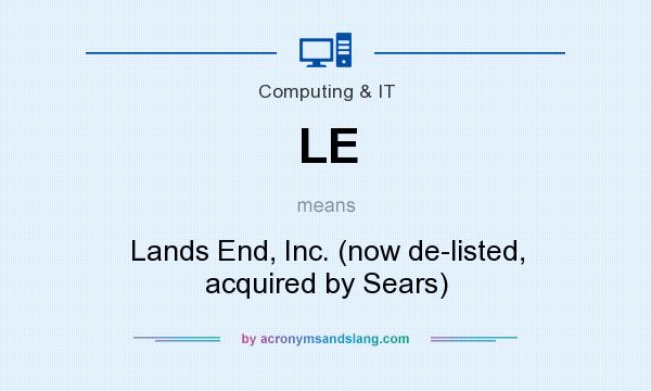 What does LE mean? It stands for Lands End, Inc. (now de-listed, acquired by Sears)