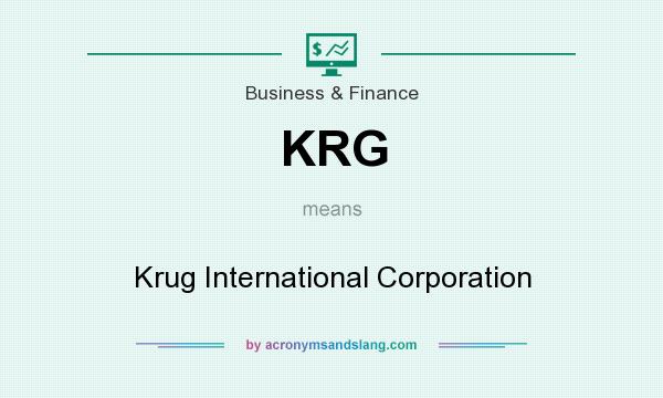 What does KRG mean? It stands for Krug International Corporation