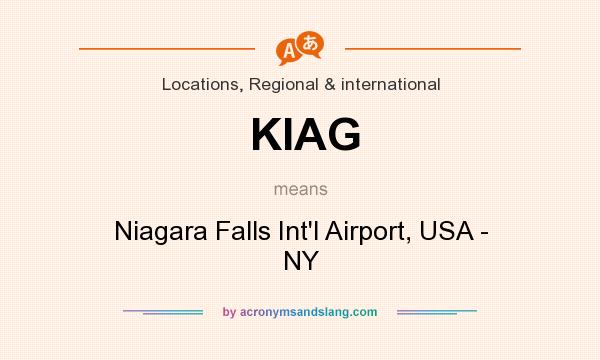 What does KIAG mean? It stands for Niagara Falls Int`l Airport, USA - NY