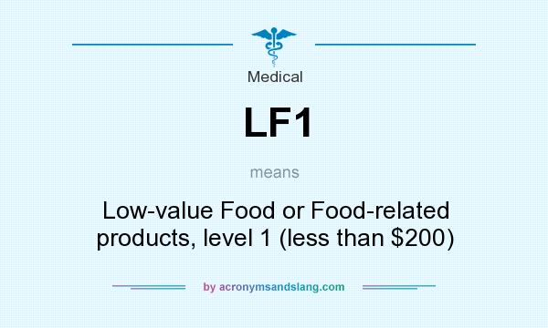What does LF1 mean? It stands for Low-value Food or Food-related products, level 1 (less than $200)