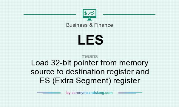 What does LES mean? It stands for Load 32-bit pointer from memory source to destination register and ES (Extra Segment) register