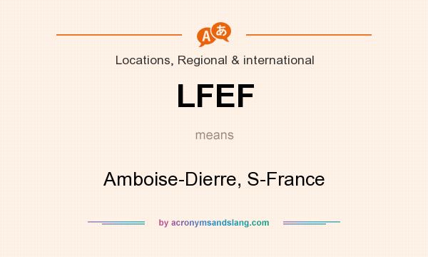 What does LFEF mean? It stands for Amboise-Dierre, S-France
