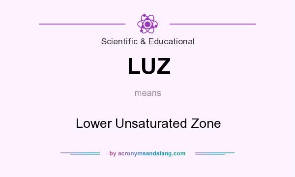 What does LUZ mean? It stands for Lower Unsaturated Zone