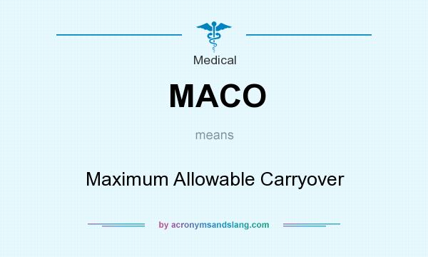 What does MACO mean? It stands for Maximum Allowable Carryover