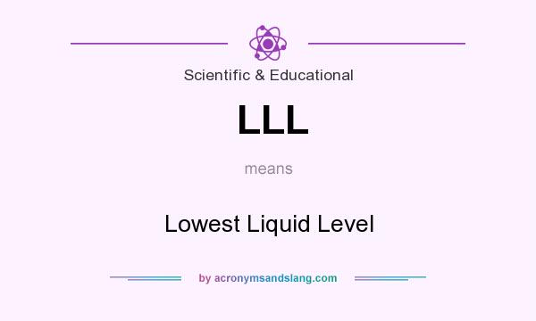 What does LLL mean? It stands for Lowest Liquid Level