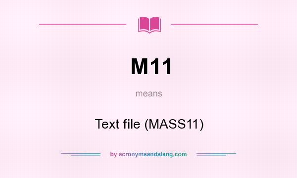 What does M11 mean? It stands for Text file (MASS11)