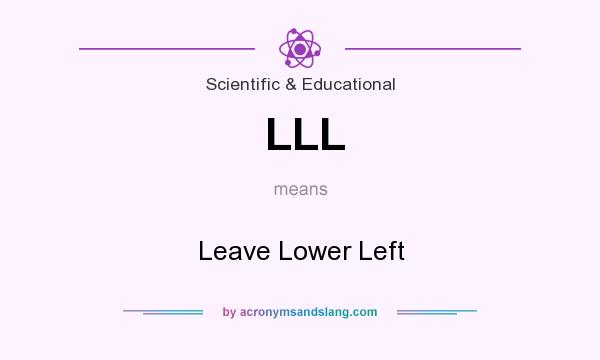 What does LLL mean? It stands for Leave Lower Left