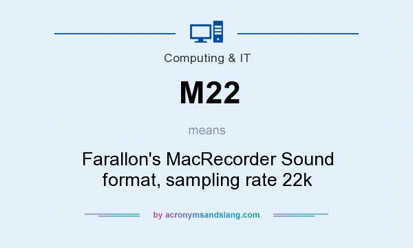 What does M22 mean? It stands for Farallon`s MacRecorder Sound format, sampling rate 22k