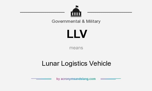 What does LLV mean? It stands for Lunar Logistics Vehicle