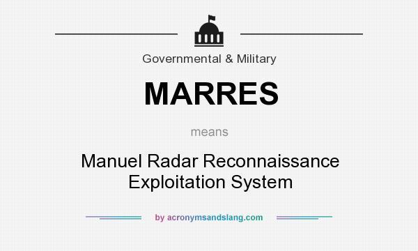 What does MARRES mean? It stands for Manuel Radar Reconnaissance Exploitation System