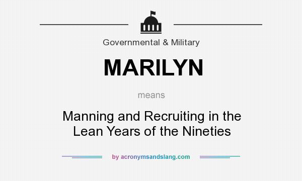 What does MARILYN mean? It stands for Manning and Recruiting in the Lean Years of the Nineties