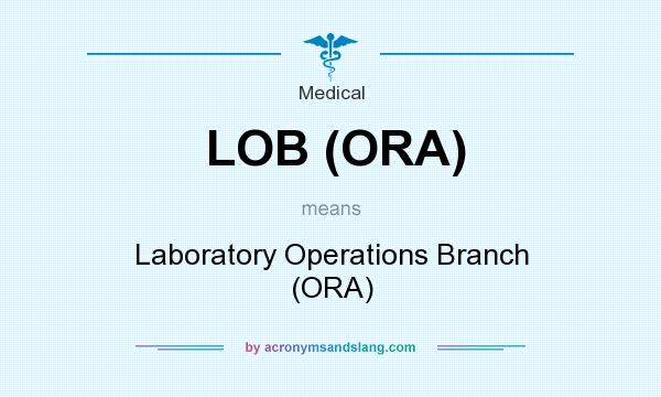 What does LOB (ORA) mean? It stands for Laboratory Operations Branch (ORA)