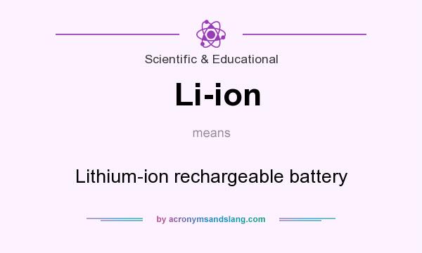 What does Li-ion mean? It stands for Lithium-ion rechargeable battery
