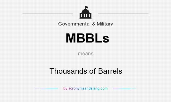 What does MBBLs mean? It stands for Thousands of Barrels