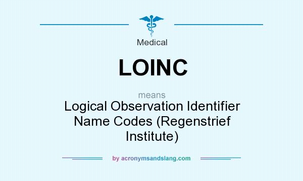 What does LOINC mean? It stands for Logical Observation Identifier Name Codes (Regenstrief Institute)