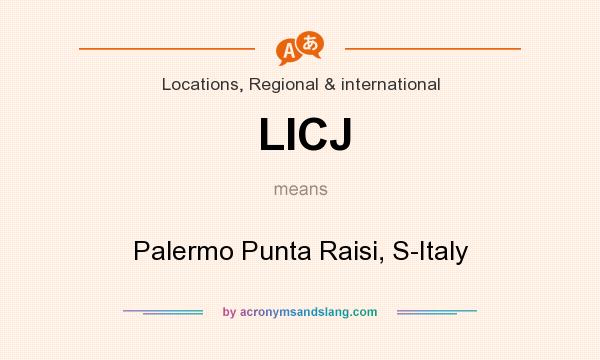 What does LICJ mean? It stands for Palermo Punta Raisi, S-Italy