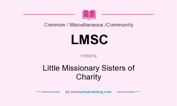 What does LMSC mean? It stands for Little Missionary Sisters of Charity
