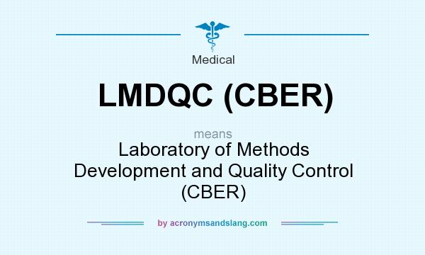 What does LMDQC (CBER) mean? It stands for Laboratory of Methods Development and Quality Control (CBER)