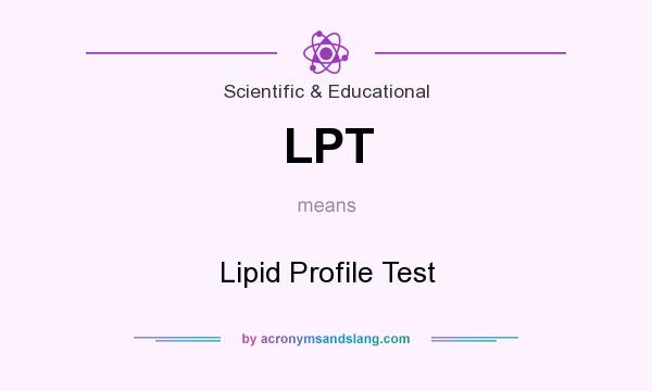 What does LPT mean? It stands for Lipid Profile Test
