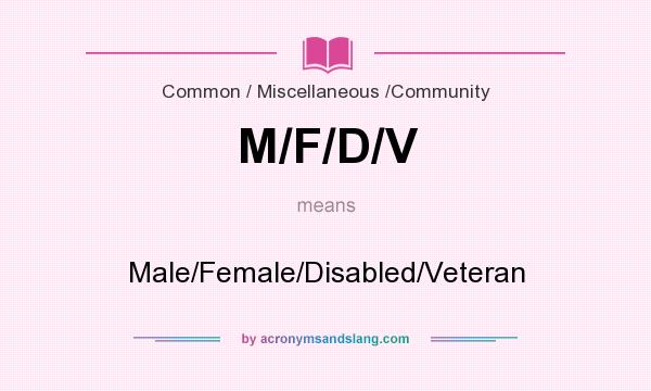 What does M/F/D/V mean? It stands for Male/Female/Disabled/Veteran