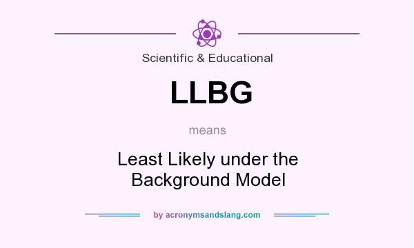 What does LLBG mean? It stands for Least Likely under the Background Model