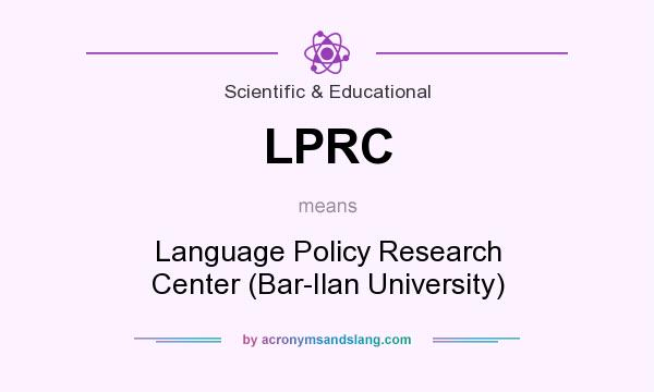 What does LPRC mean? It stands for Language Policy Research Center (Bar-Ilan University)