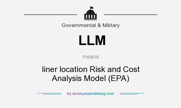 What does LLM mean? It stands for liner location Risk and Cost Analysis Model (EPA)
