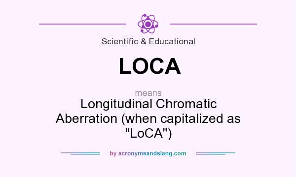 What does LOCA mean? It stands for Longitudinal Chromatic Aberration (when capitalized as 