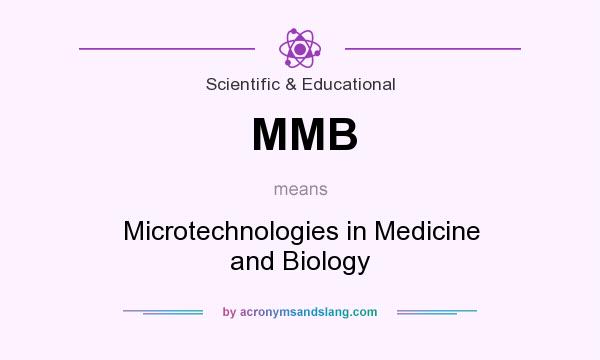 What does MMB mean? It stands for Microtechnologies in Medicine and Biology