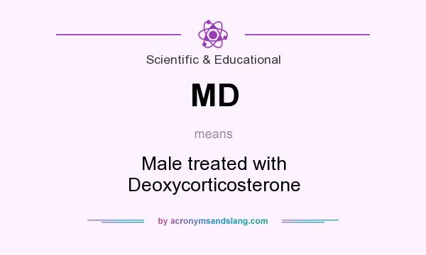What does MD mean? It stands for Male treated with Deoxycorticosterone
