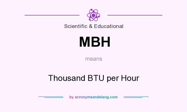 What does MBH mean? It stands for Thousand BTU per Hour