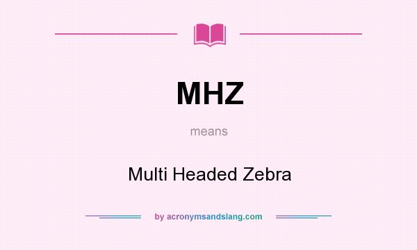 What does MHZ mean? It stands for Multi Headed Zebra