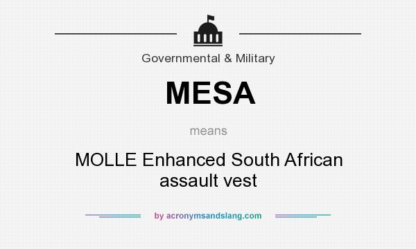 What does MESA mean? It stands for MOLLE Enhanced South African assault vest