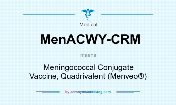 What does MenACWY-CRM mean? It stands for Meningococcal Conjugate Vaccine, Quadrivalent (Menveo®)