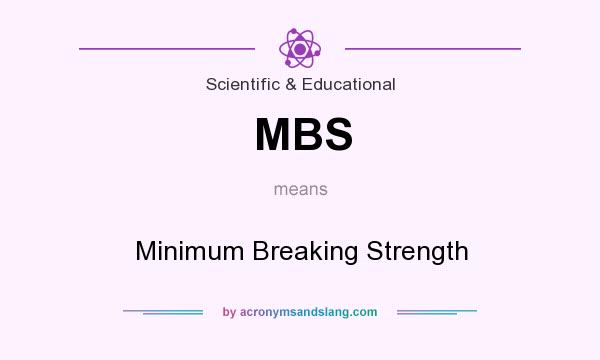 What does MBS mean? It stands for Minimum Breaking Strength
