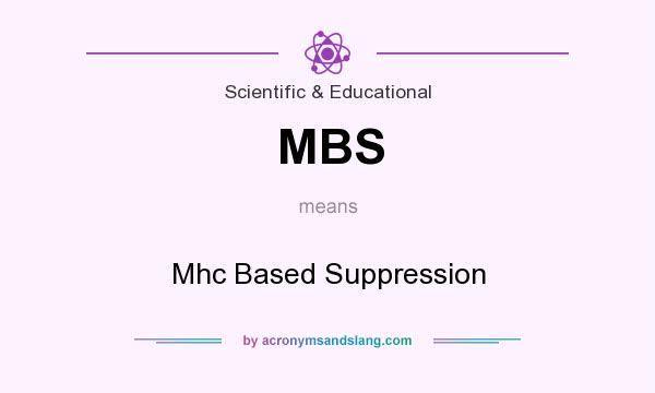 What does MBS mean? It stands for Mhc Based Suppression